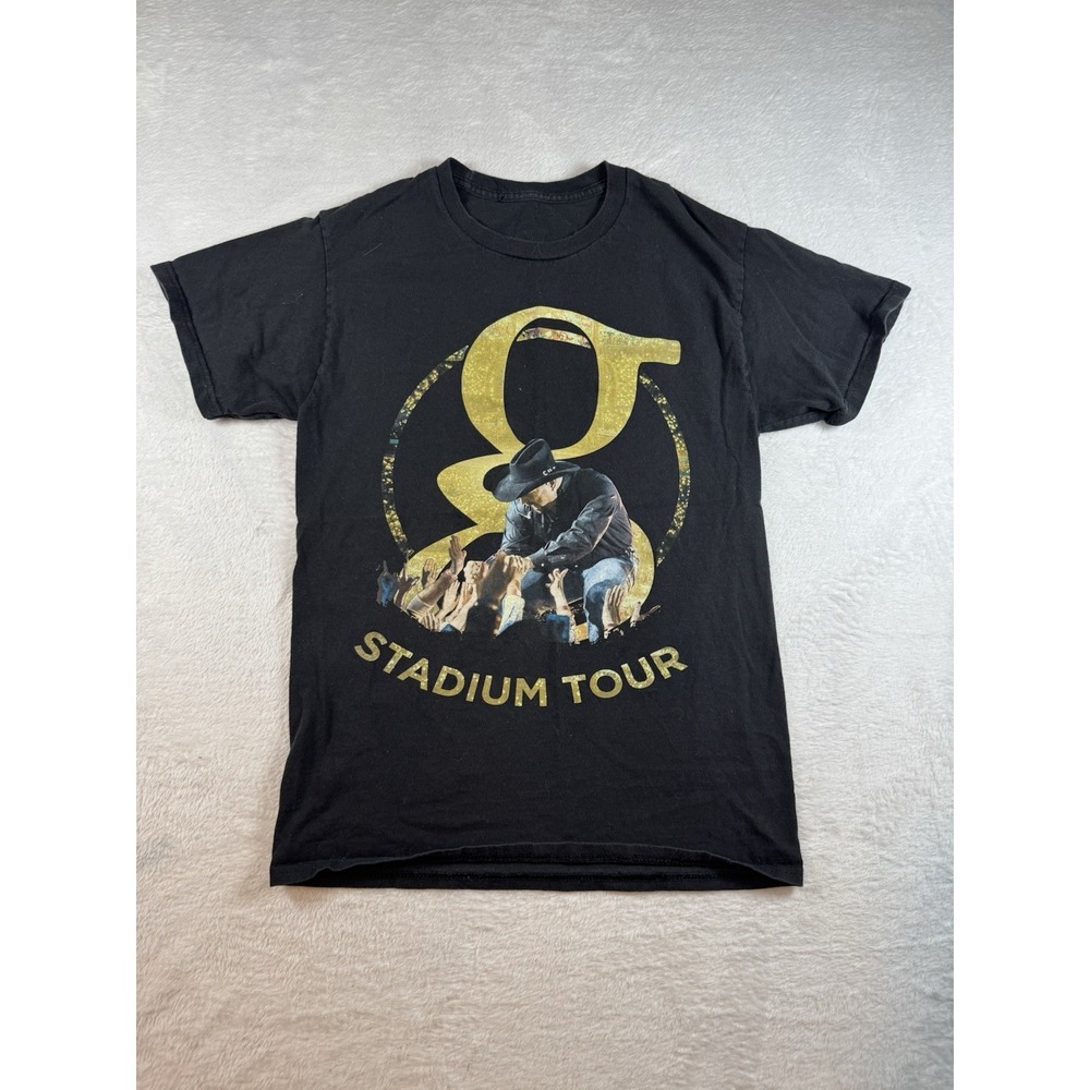 Garth Brooks Stadium Tour Shirt Men Small Black Short Sleeve Double Sided Hanes
